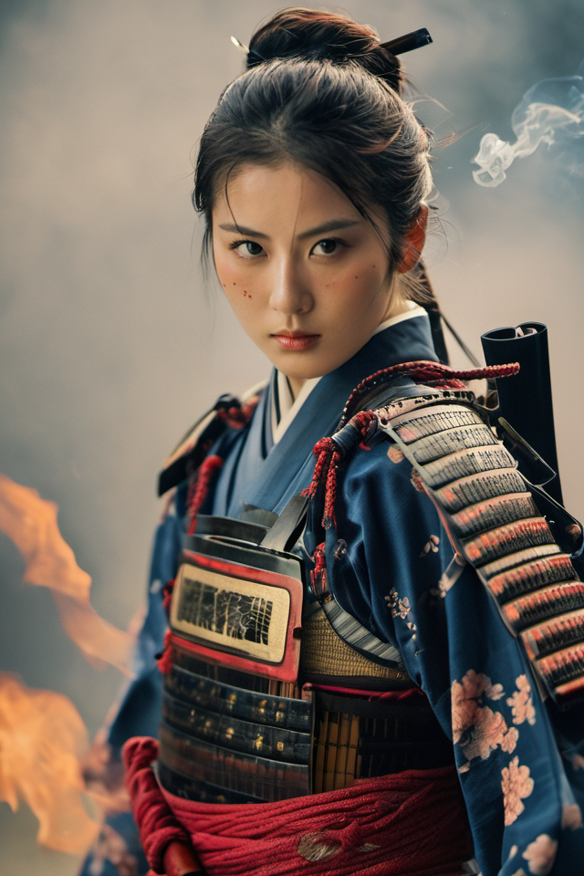 38177-1109794193-A 28-year-old girl,full body shoot,embodying the spirit of a Samurai from the Warring States Period in Japan. Brightly colored,w.png